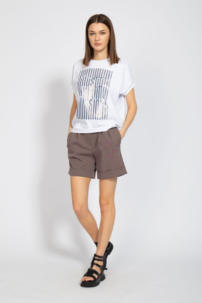 Майка свободного кроя из хлопка с цифровым принтом летучая мышь Kivviwear 4072.01 - фото 2