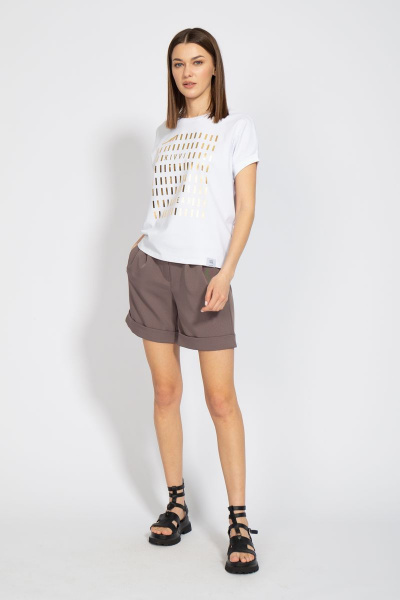 Майка свободного кроя из хлопка с цифровым принтом летучая мышь Kivviwear 4072.02 - фото 7