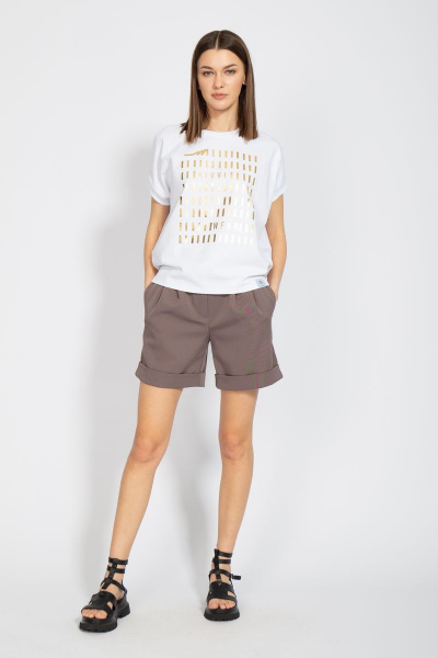 Майка свободного кроя из хлопка с цифровым принтом летучая мышь Kivviwear 4072.02 - фото 5