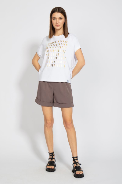 Майка свободного кроя из хлопка с цифровым принтом летучая мышь Kivviwear 4072.02 - фото 2