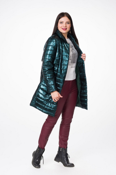 Пальто Stilville 1615 зеленый - фото 2