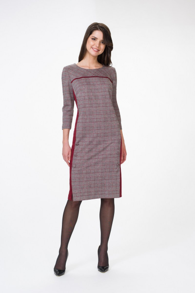 Платье Stilville 1595 бордо,серый,черный - фото 2