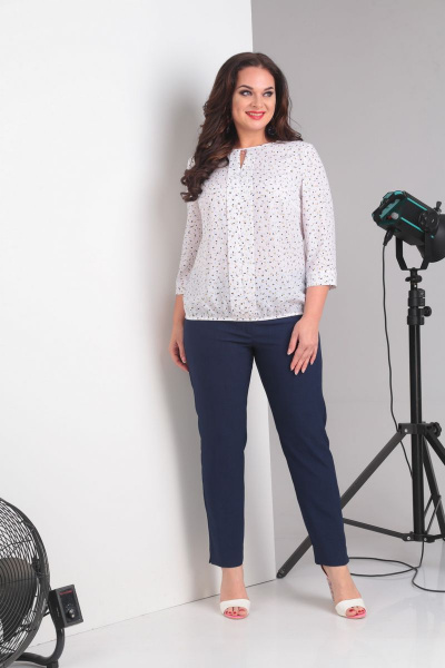 Блуза из струящейся ткани с длиной 60 см на каждый день Grace for you 004 белый - фото 2