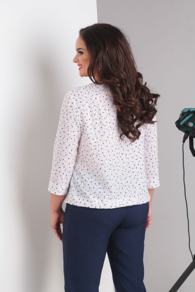 Блуза из струящейся ткани с длиной 60 см на каждый день Grace for you 004 белый - фото 3