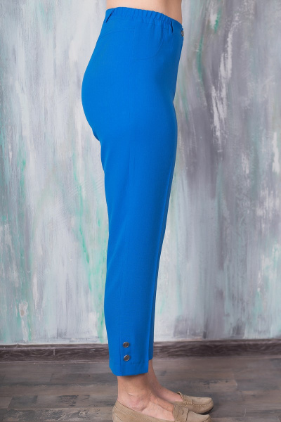 Прямые брюки с разрезами и декоративными пуговицами Avila 0925 лазурный - фото 2