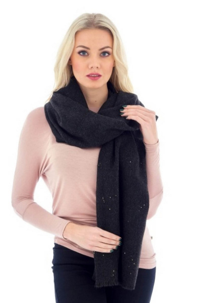 Зимний шарф из акрила с паетками 80х195, серый графит TrendCorner 9-16-53-339 1680 - фото 1