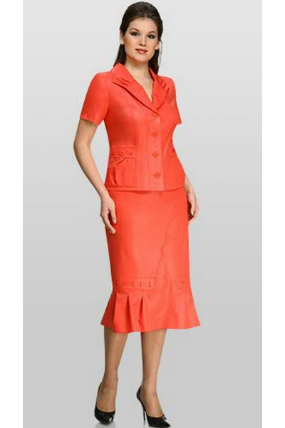 Жакет и юбка из экомеха в оригинальном стиле Eva Lux 1275 - фото 1