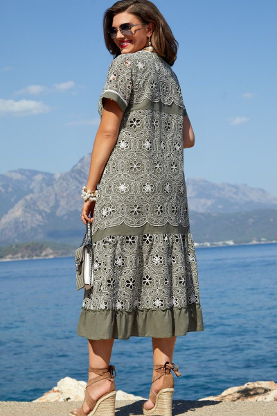 Платье Vittoria Queen 15053 олива_молоко - фото 3