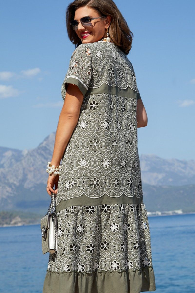 Платье Vittoria Queen 15053 олива_молоко - фото 2