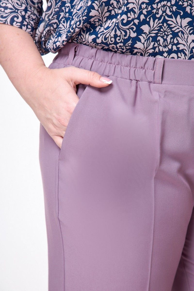Классические брюки из хлопка с боковыми карманами Anelli 518 темная_пудра - фото 4