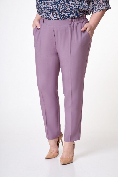 Классические брюки из хлопка с боковыми карманами Anelli 518 темная_пудра - фото 3