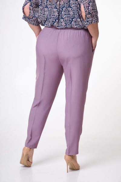 Классические брюки из хлопка с боковыми карманами Anelli 518 темная_пудра - фото 5