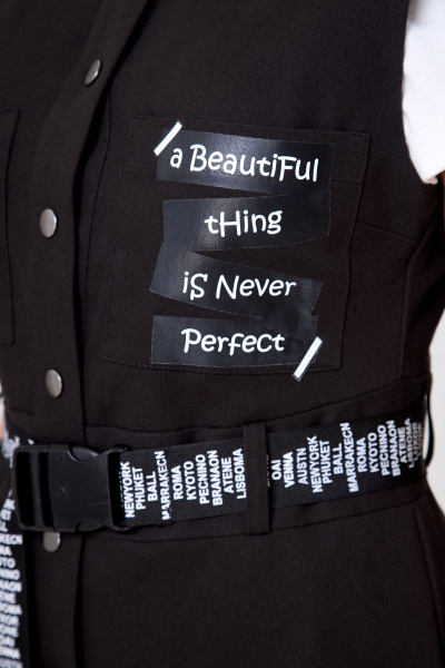 Жилет черный длинный классический с карманами Anelli 1237 черный - фото 7