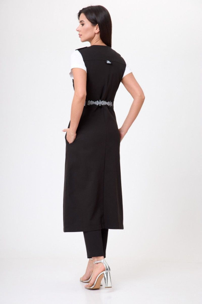 Жилет черный длинный классический с карманами Anelli 1237 черный - фото 9