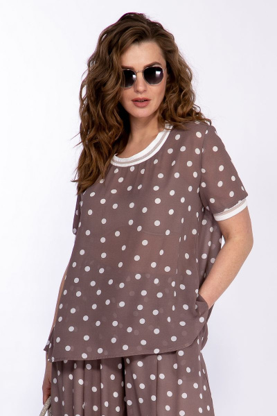 Блузка из шифона А-образный силуэт и притачные довязи Belinga 5138 - фото 1