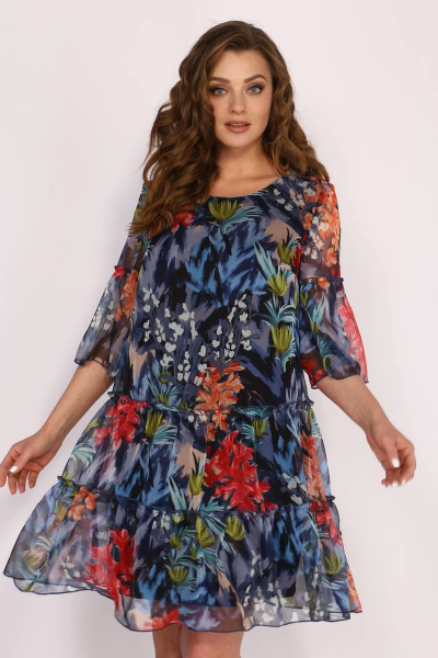 Платье TAiER 1085 синий_в_цветы - фото 6