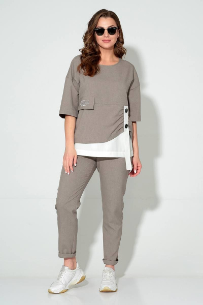 Блуза, брюки Liona Style 833 мокко - фото 1