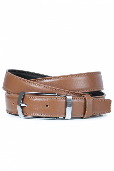 Ремень из натуральной кожи коричневый с металлической пряжкой-никель Galanteya 18621.1с2335к45 3р рыжий - фото 2