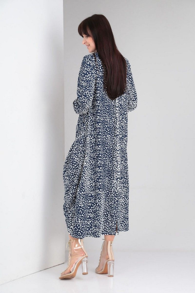 Длинное платье из вискозы с накладными карманами и разрезом VIA-Mod 510 - фото 3