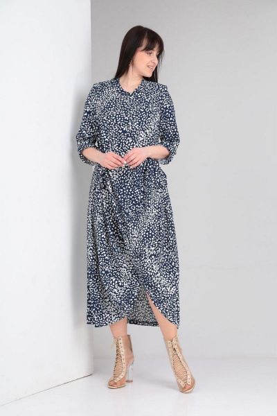 Длинное платье из вискозы с накладными карманами и разрезом VIA-Mod 510 - фото 1