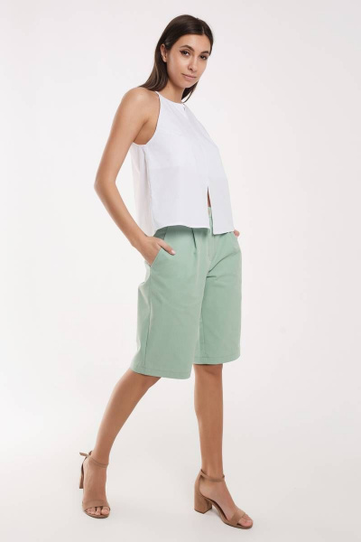 Блуза из хлопка с открытыми плечами без застежки Madech 222293 белый - фото 3