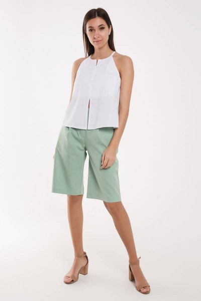 Блуза из хлопка с открытыми плечами без застежки Madech 222293 белый - фото 2