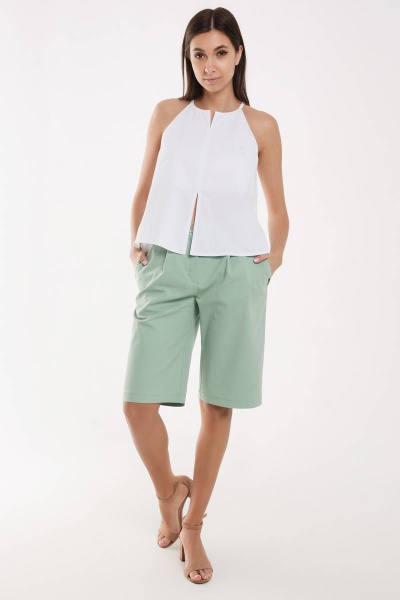 Блуза из хлопка с открытыми плечами без застежки Madech 222293 белый - фото 1