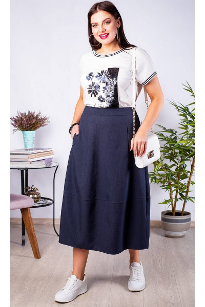 Юбка демисезонная хлопковая баллон с карманами Camelia 2205 1 - фото 2