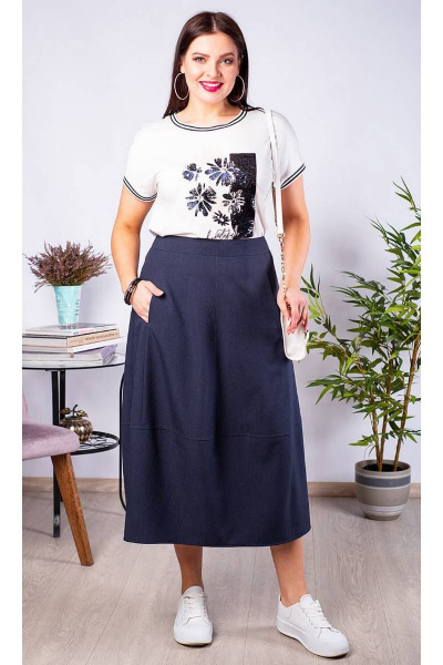 Юбка демисезонная хлопковая баллон с карманами Camelia 2205 1 - фото 1