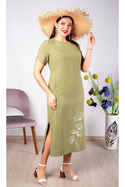 Платье из хлопка с печатью и разрезами Camelia 2202 3 - фото 1
