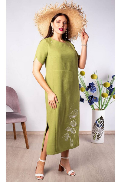 Платье в пол из хлопка с декоративной печатью Camelia 2202 1 - фото 3