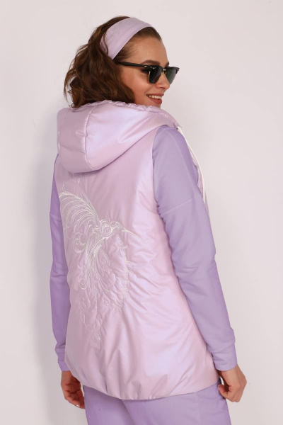 Брюки, жилет, свитшот TAiER 1083-1 сиреневый+лавандовый_перламутр - фото 7