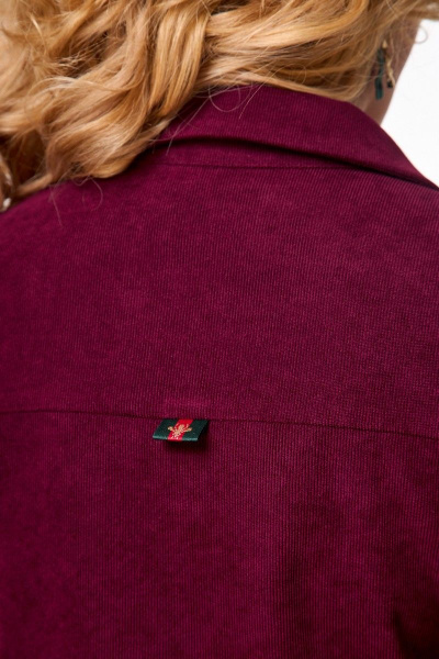 Платье вельветовое с кожаными вставками и карманами Anelli 1247 красный - фото 5