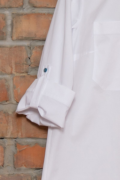 Блуза из хлопка с нагрудными карманами и принтом Andina 102 белый+фольга_бирюза - фото 9