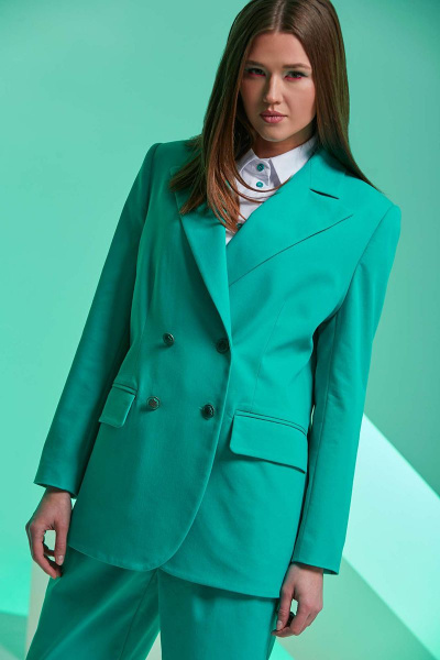 Брюки, жакет Andina 904-2 бирюза - фото 1