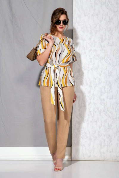 Блуза, брюки Beautiful&Free 3084 бежевый - фото 4