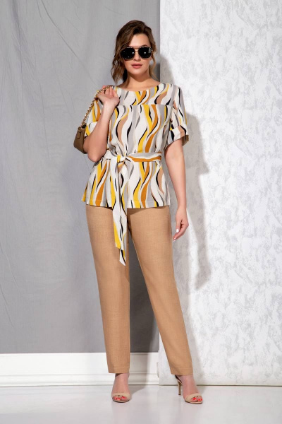 Блуза, брюки Beautiful&Free 3084 бежевый - фото 2