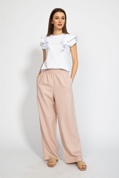 Джемпер приталенный с воланами из хлопкового трикотажа Kivviwear 4080.01 - фото 2