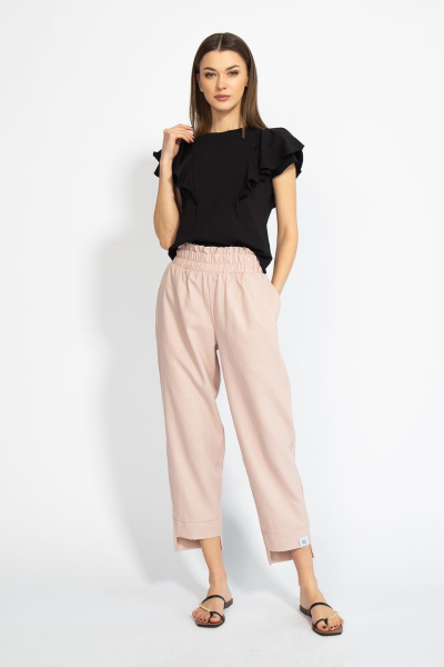 Джемпер приталенный с воланами из хлопкового трикотажа Kivviwear 4080.04 - фото 2