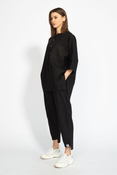 Льняные джоггеры с оборкой и боковыми карманами Kivviwear 4082.03 - фото 4