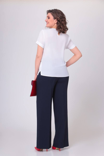 Блузка женская из итальянского крепа с разрезами Swallow 533 белый - фото 5