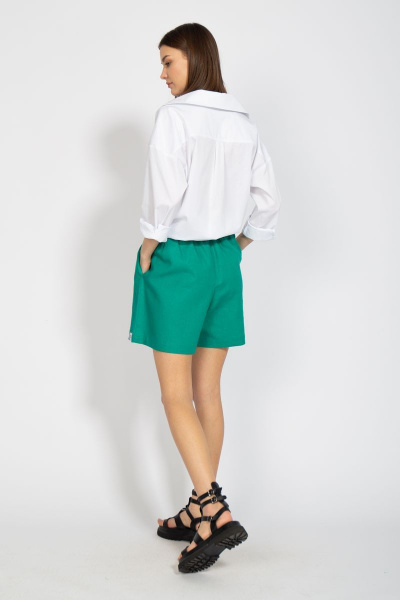 Леновая рубашка свободного кроя с накладным карманом Kivviwear 4070.02 - фото 14