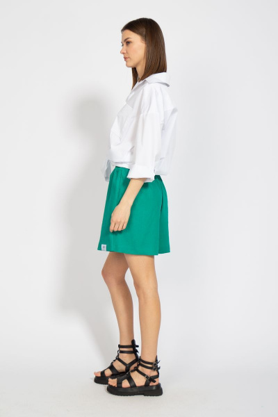 Леновая рубашка свободного кроя с накладным карманом Kivviwear 4070.02 - фото 13