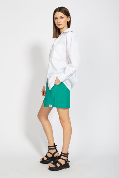 Леновая рубашка свободного кроя с накладным карманом Kivviwear 4070.02 - фото 8