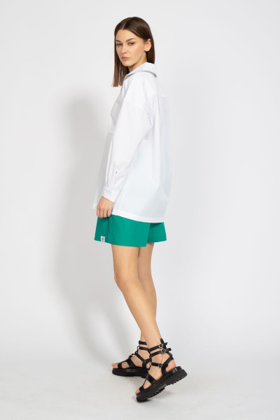 Леновая рубашка свободного кроя с накладным карманом Kivviwear 4070.02 - фото 7