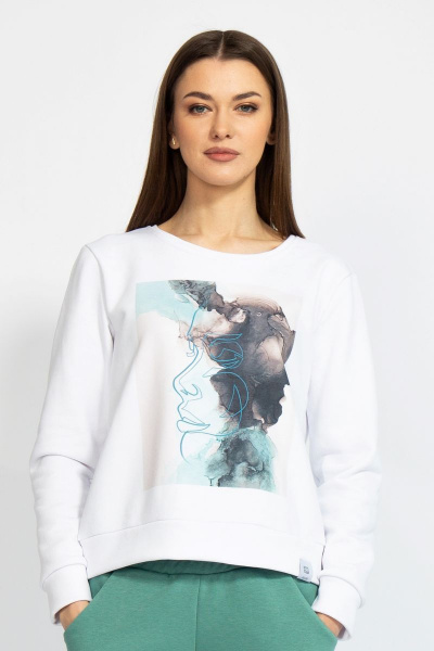 Джемпер короткий с логотипом BALANCE из трикотажного футера Kivviwear 4078.02 - фото 1