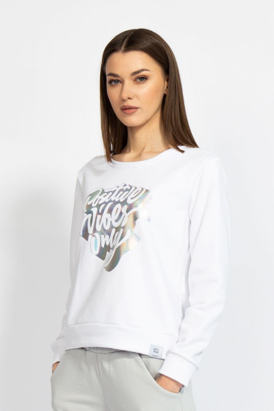 Джемпер короткий с логотипом BALANCE из трикотажного футера Kivviwear 4078.03 - фото 1