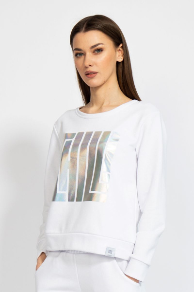 Джемпер короткий с логотипом BALANCE из трикотажного футера Kivviwear 4078.05 - фото 1