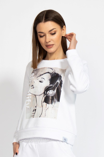 Джемпер короткий с логотипом BALANCE из трикотажного футера Kivviwear 4078.06 - фото 1