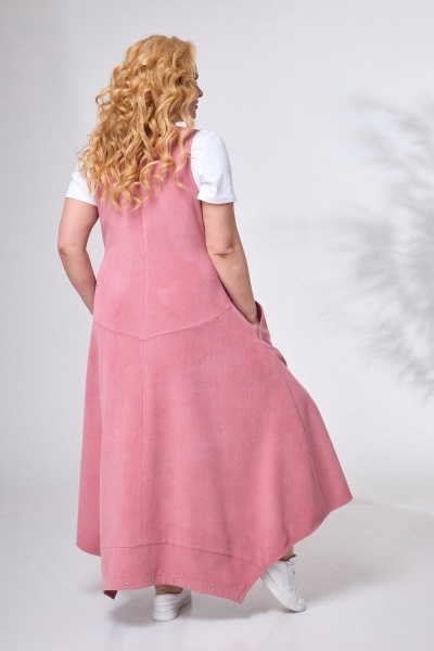 Розовый вельветовый сарафан трансформер в стиле бохо Angelina & Сompany 687 розовый - фото 2